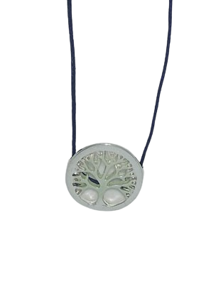 Colgante rodio con cordón negro